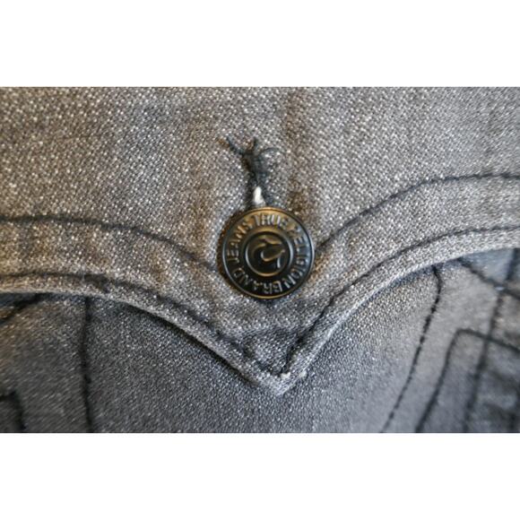 True Religion Mens Jeans 38 x 32 Gray Ricky World Tour Relaxed Fit Straight - Picture 10 of 16